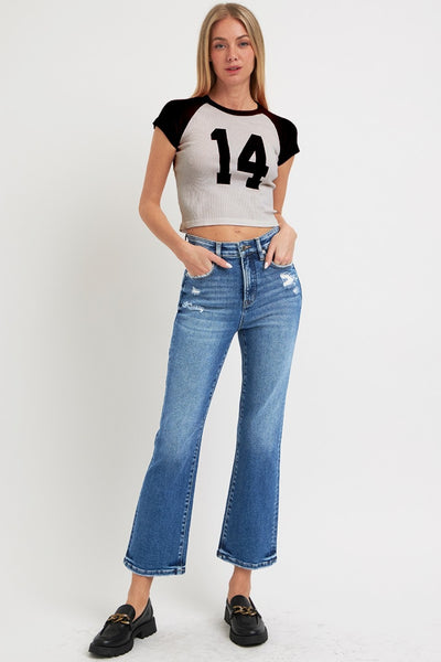 RISEN Tummy Control High Rise Crop Bootcut Jeans Southern Soul Collectives