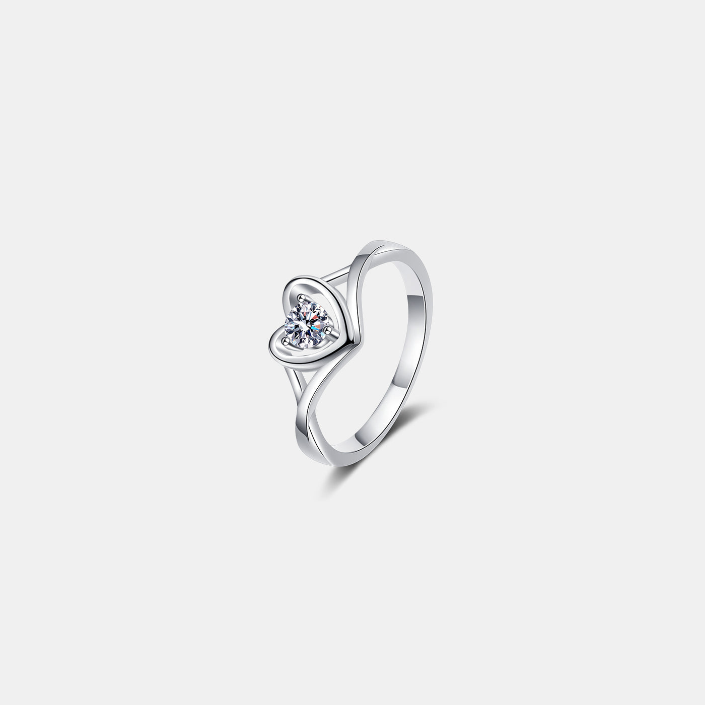 Moissanite Heart 925 Sterling Silver Ring Southern Soul Collectives