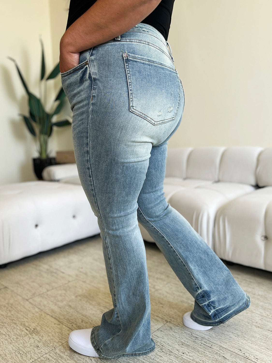 Judy Blue Full Size High Waist Flare Jeans Southern Soul Collectives