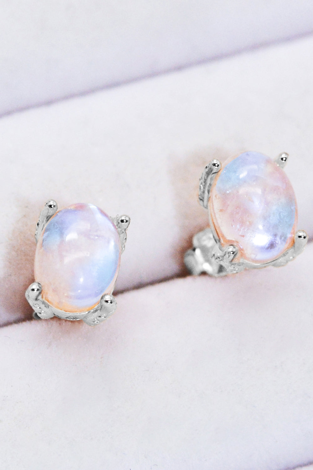 Natural Moonstone 4-Prong Stud Earrings Southern Soul Collectives