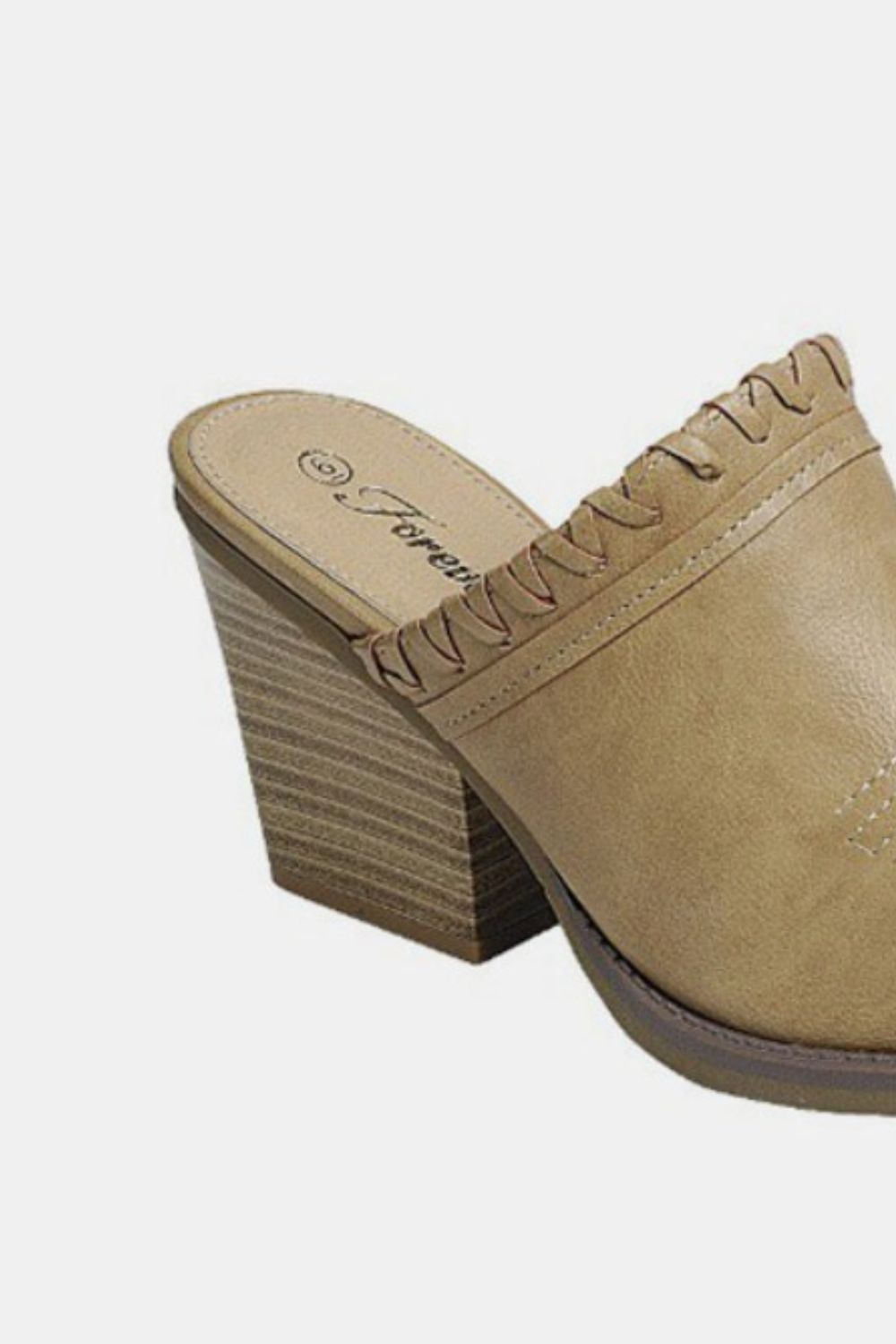 Forever Link Pointy Toe Slip On Chunky Mules in Taupe Southern Soul Collectives