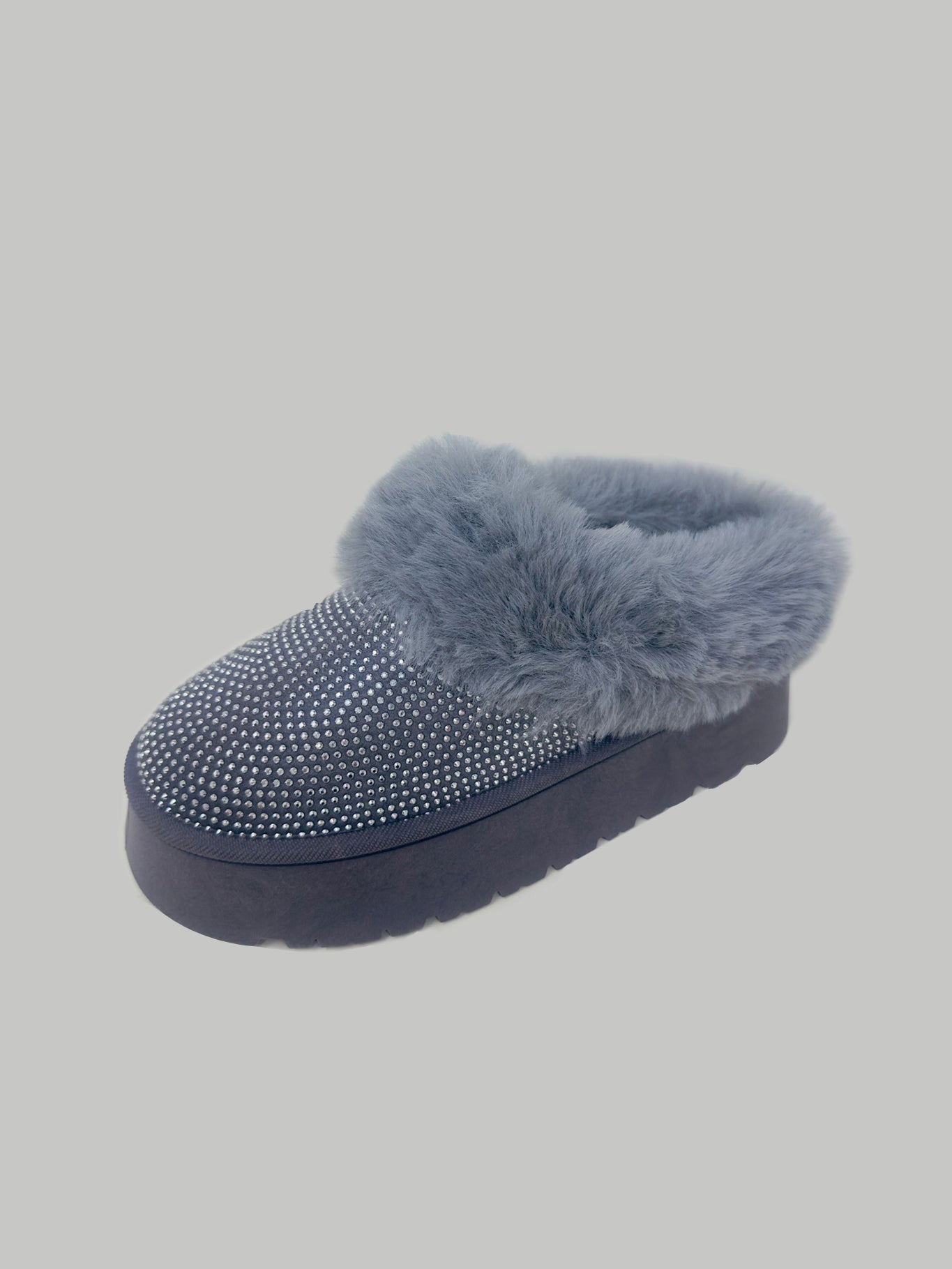 Faux Fur Platform Booties in Gray Southern Soul Collectives