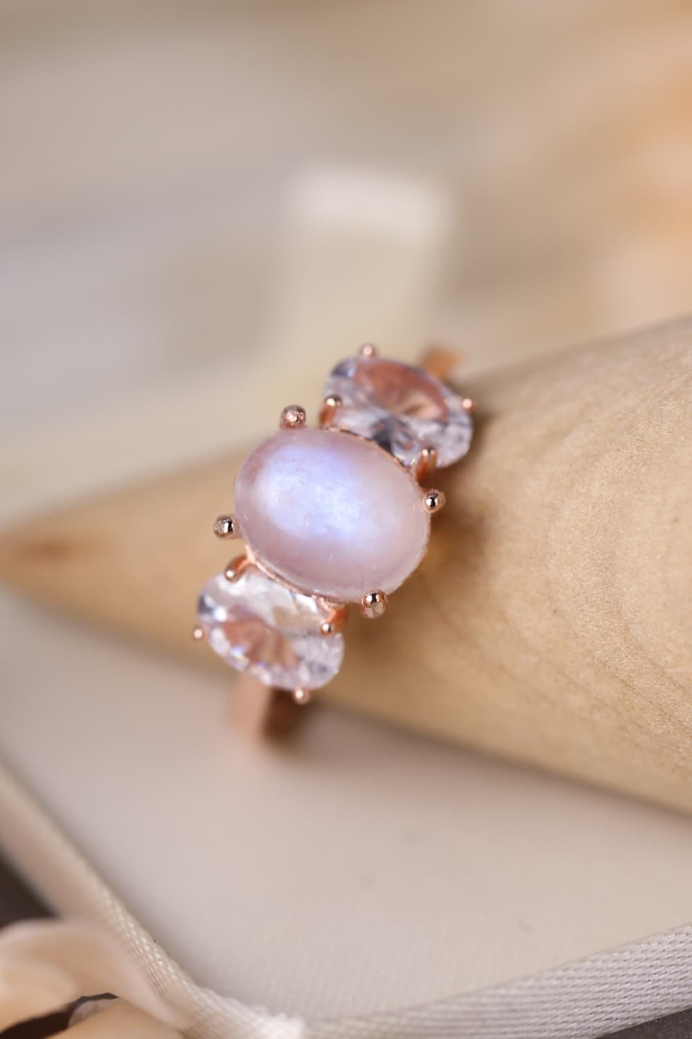 High Quality Natural Moonstone 925 Sterling Silver Three Stone Ring Southern Soul Collectives