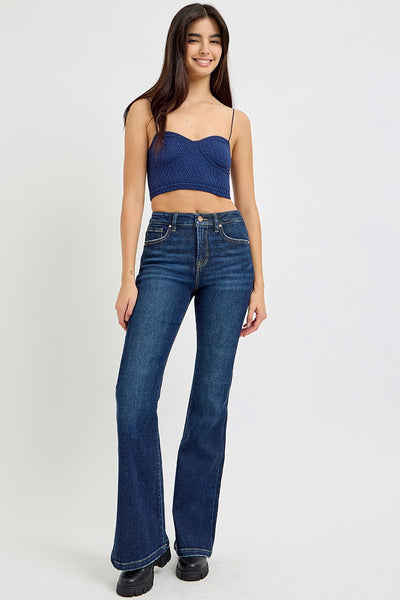 RISEN Full Size High Rise Flare Jeans with Pockets Southern Soul Collectives