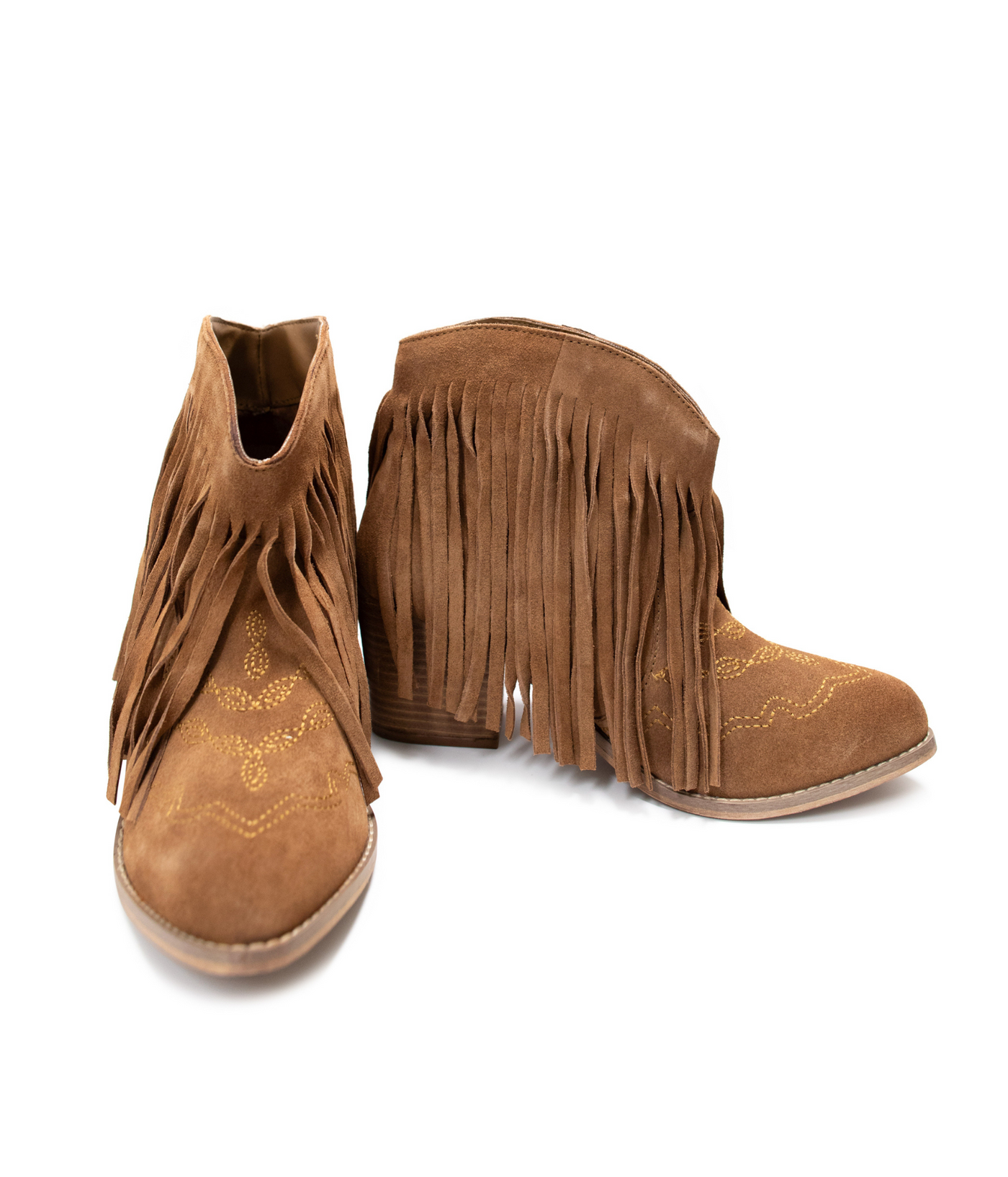 Amos Fringe Ankle Bootie in Tan Suede Southern Soul Collectives