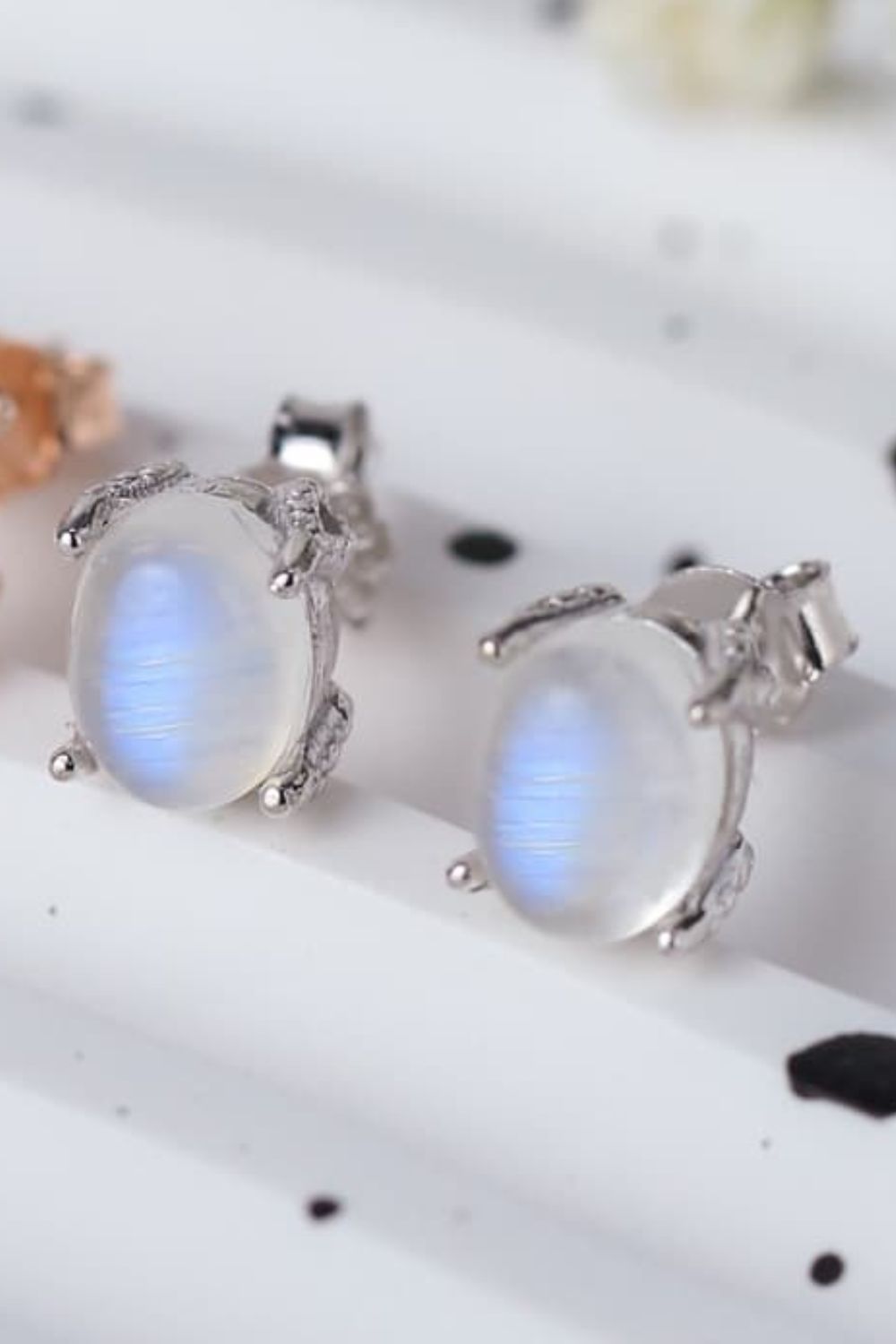 High Quality Natural Moonstone 925 Sterling Silver Stud Earrings Southern Soul Collectives