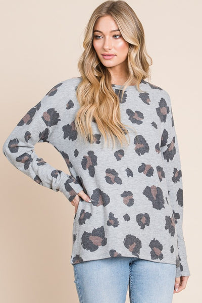 BOMBOM Leopard Drop Shoulder T-Shirt Southern Soul Collectives