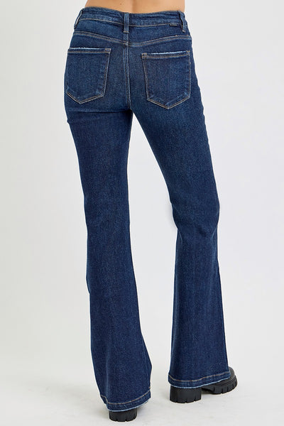 RISEN Full Size High Rise Flare Jeans with Pockets Southern Soul Collectives