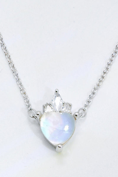 925 Sterling Silver Moonstone Heart Pendant Necklace Southern Soul Collectives