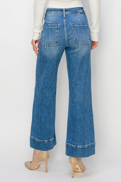 Risen Full Size High Rise Wide Leg Jeans Southern Soul Collectives