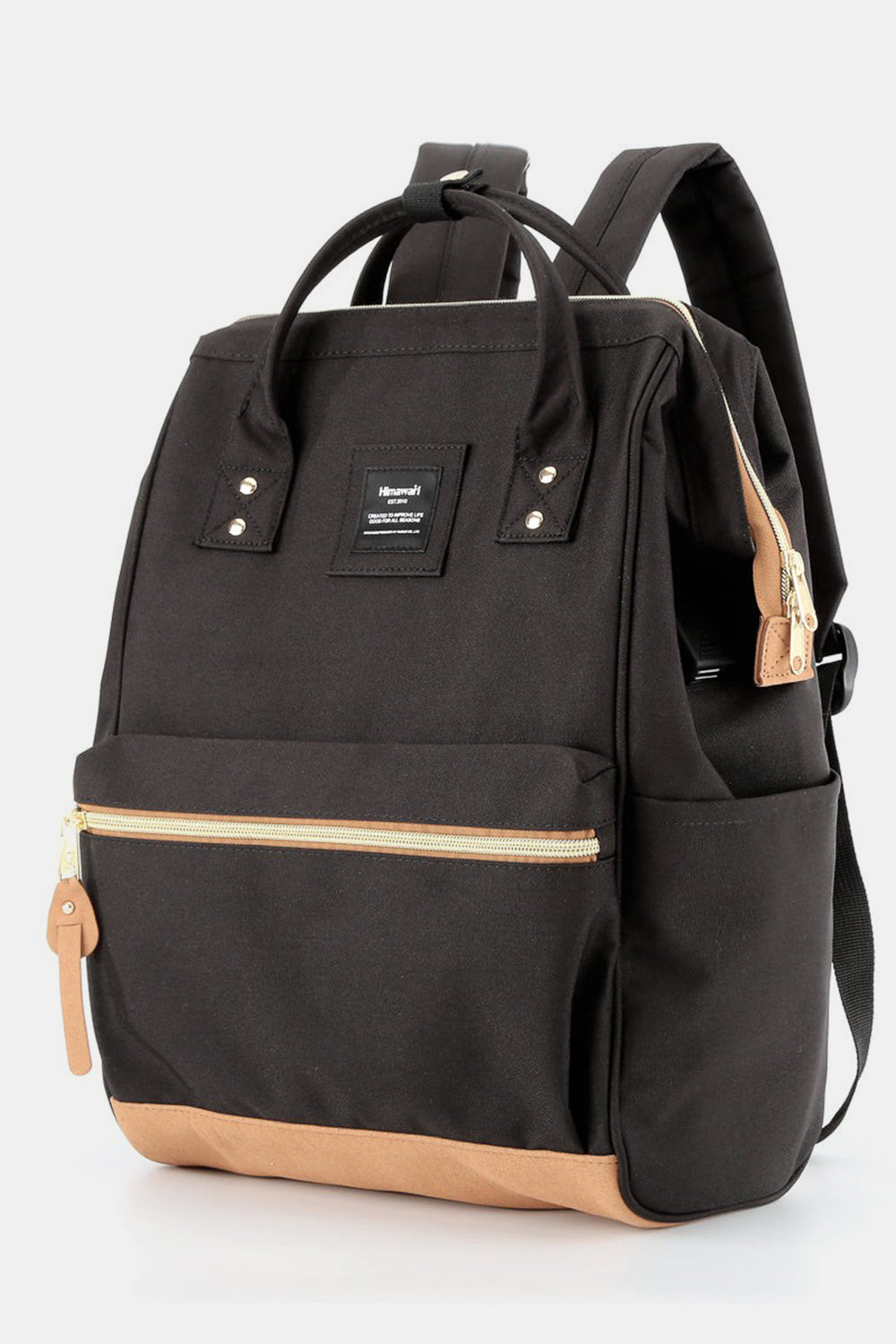 Himawari Contrast Waterproof Canvas Backpack Bag with Side Pockets Southern Soul Collectives