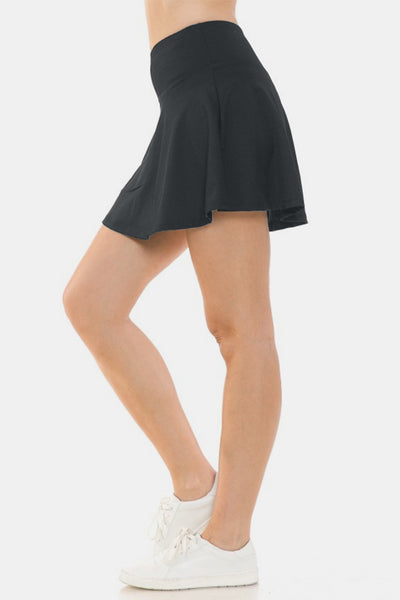 Time to Shine Wide Waistband Active Skort in Charcoal Southern Soul Collectives