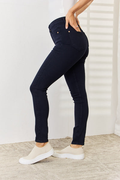 Judy Blue Garment Dyed Tummy Control Skinny Jeans in Navy Southern Soul Collectives
