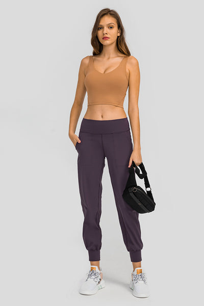 Wide Waistband Slant Pocket Jogger Activewear Pants in Multiple Colors Southern Soul Collectives