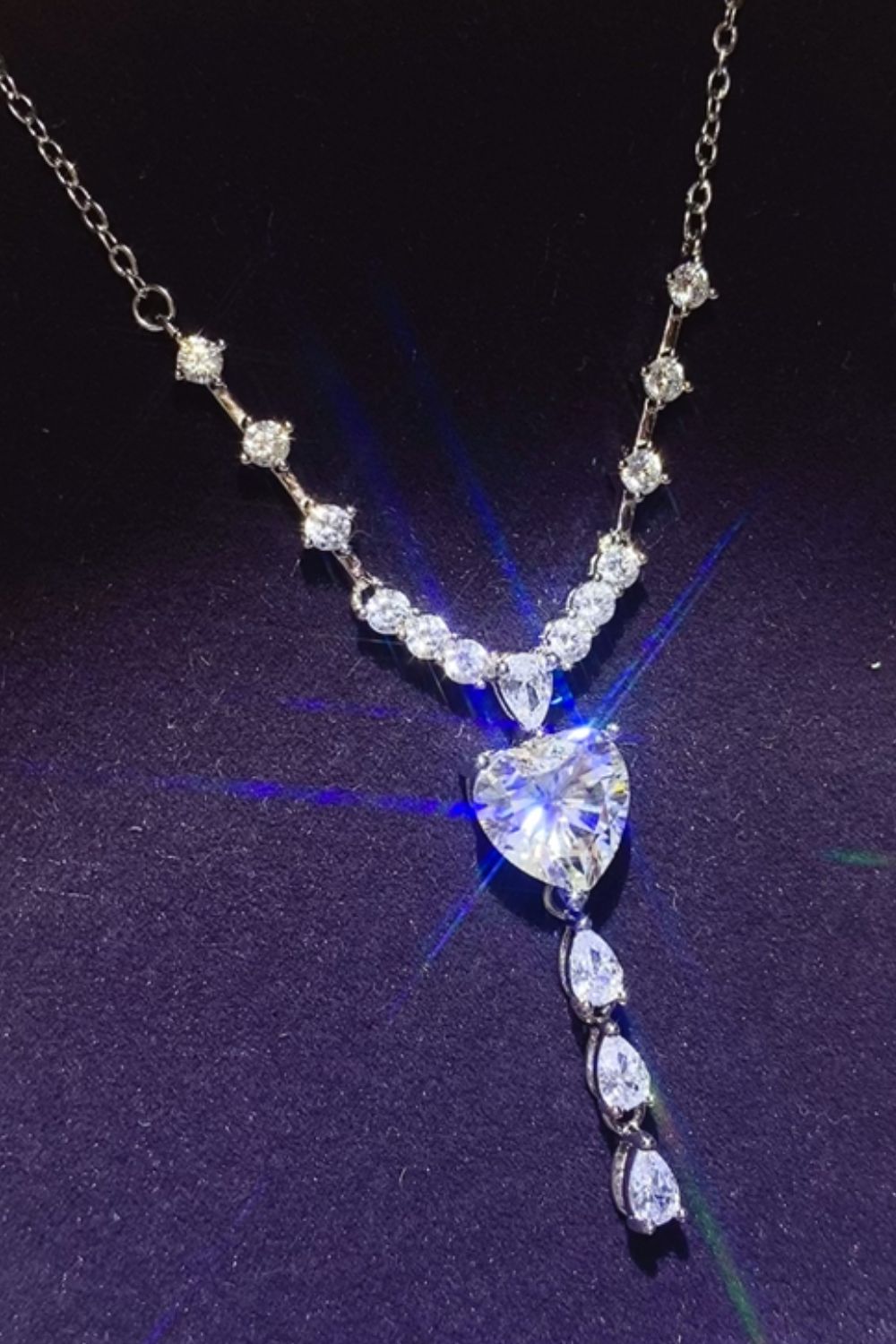 3 Carat Moissanite 925 Sterling Silver Drop Necklace Southern Soul Collectives