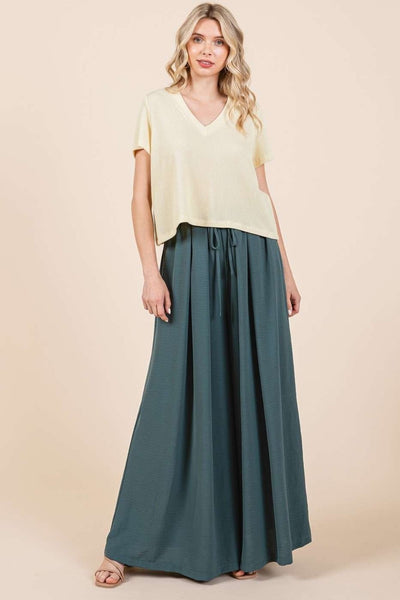 Mittoshop Pleated Wide Leg Pants Southern Soul Collectives