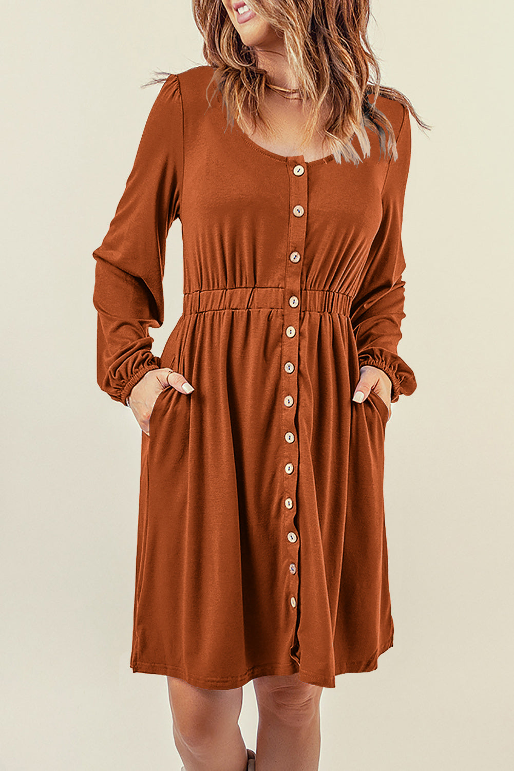 The Magic Dress Button Down Long Sleeve Dress with Pockets Southern Soul Collectives