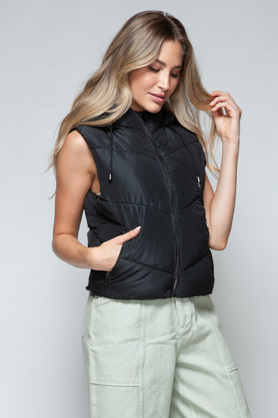 Snobbish Zip Up Quilted Hooded Vest Southern Soul Collectives