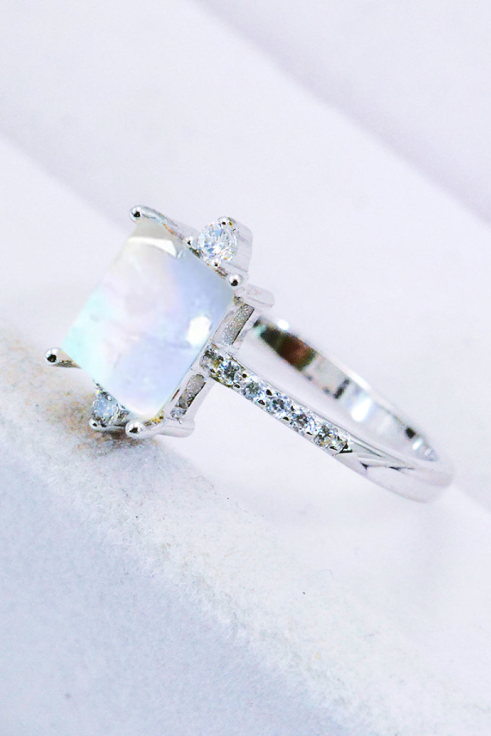 925 Sterling Silver Square Moonstone Ring Southern Soul Collectives