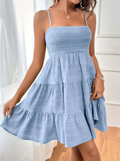 Smocked Square Neck Mini Cami Dress in Multiple Colors Southern Soul Collectives