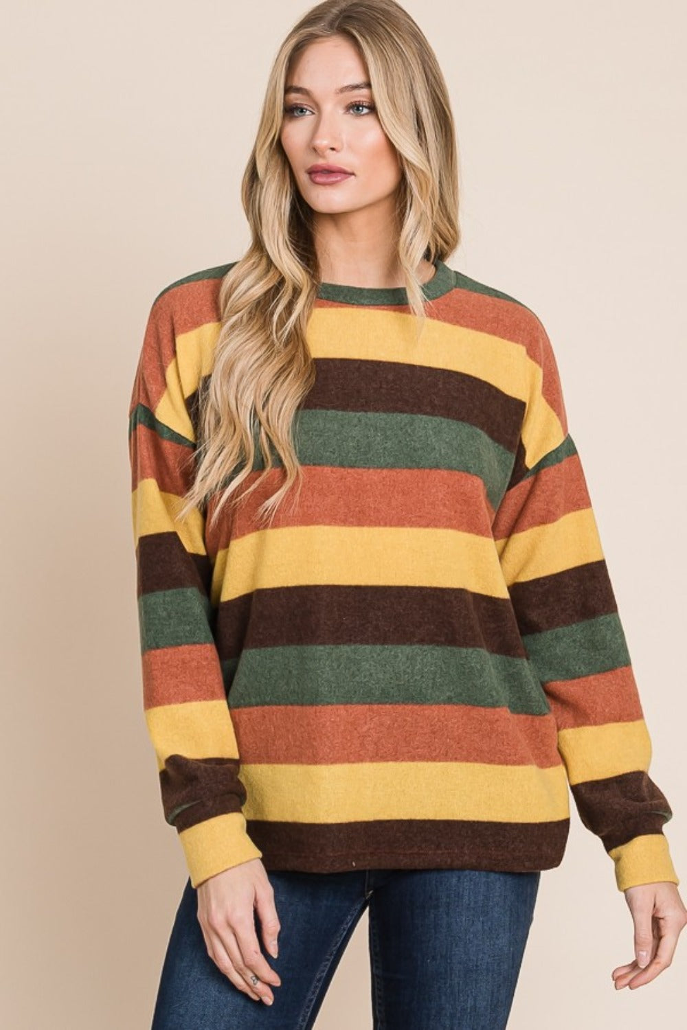 Multi-Color Striped Knit Top Southern Soul Collectives