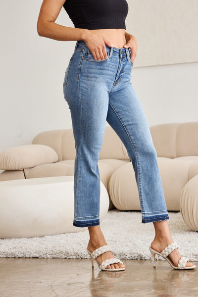 Judy Blue Full Size Release Hem Cropped Bootcut Jeans Southern Soul Collectives