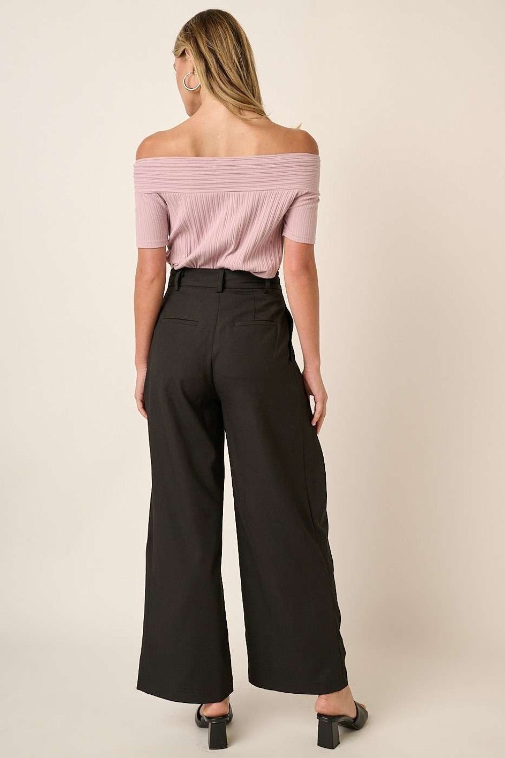 Mittoshop Deep Pleated High Waisted Wide Leg Pants Southern Soul Collectives