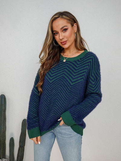 Angel Wings Round Neck Long Sleeve Sweater Southern Soul Collectives