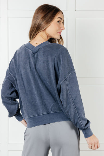 Rep Ready Mineral Wash French Terry Pullover in Blue Southern Soul Collectives