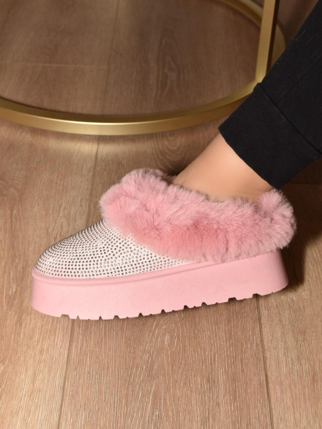 Faux Fur Platform Booties in Pink Southern Soul Collectives