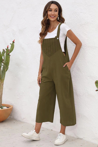 Full Size Square Neck Wide Strap Jumpsuit Southern Soul Collectives