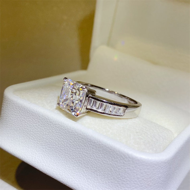 3 Carat Moissanite 925 Sterling Silver Square Shape Ring Southern Soul Collectives