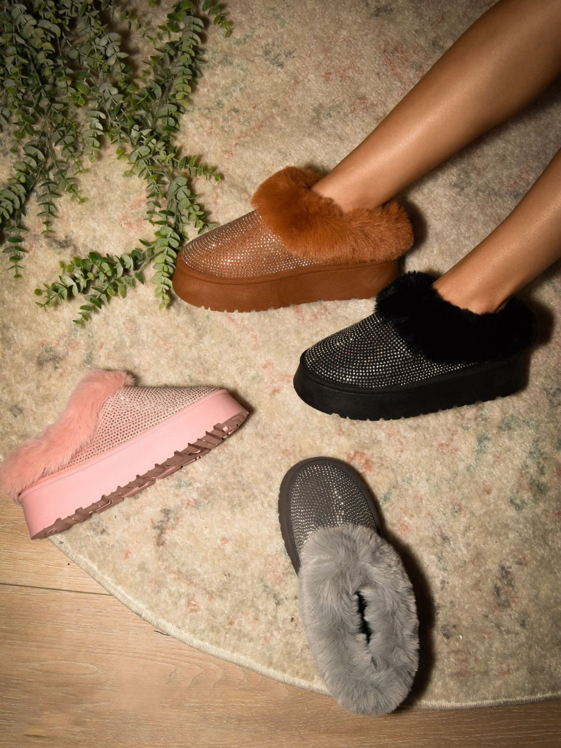 Faux Fur Platform Booties in Pink Southern Soul Collectives