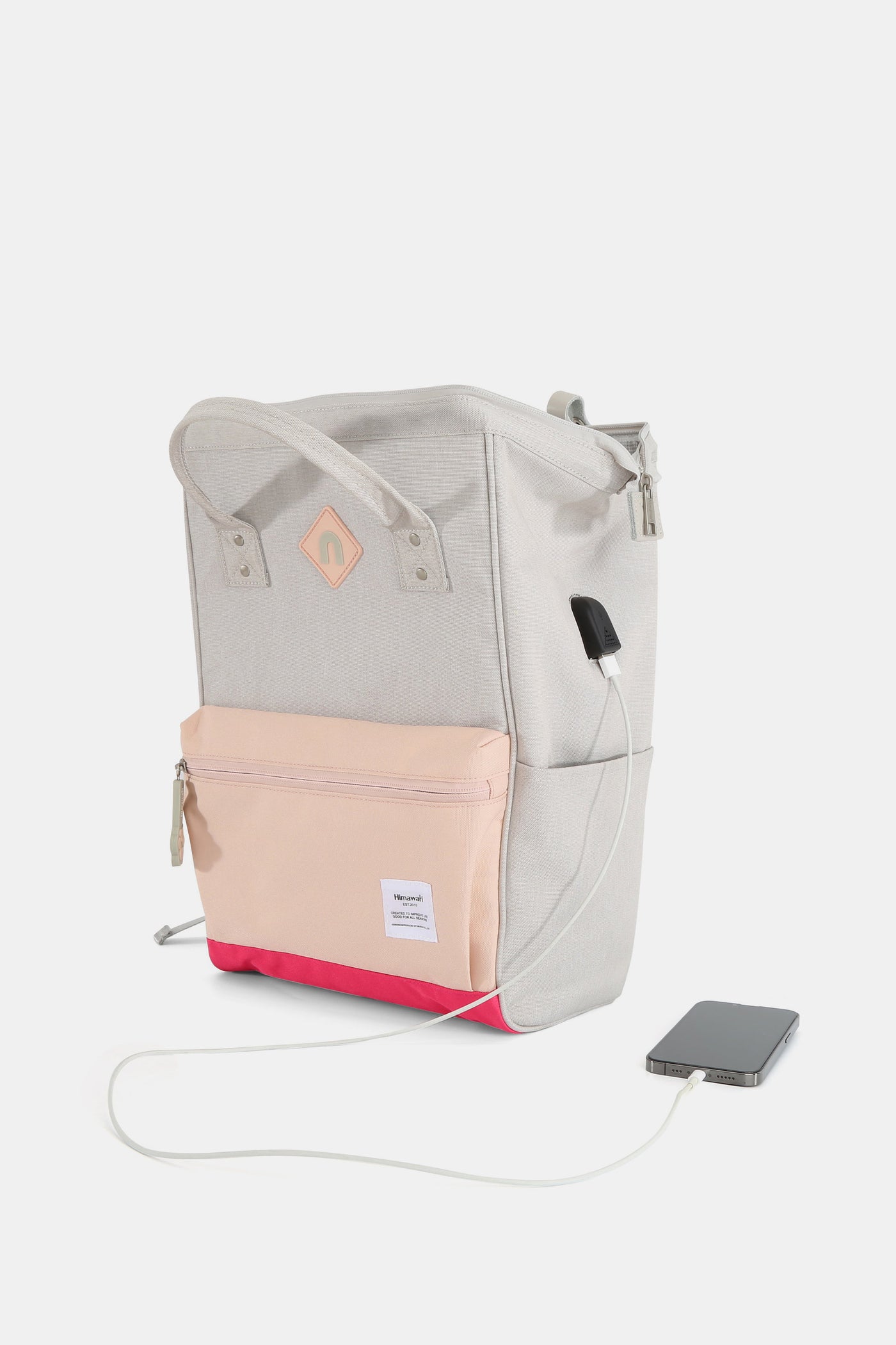 Stepping Out Contrast Waterproof Backpack Bag with External USB Port Southern Soul Collectives