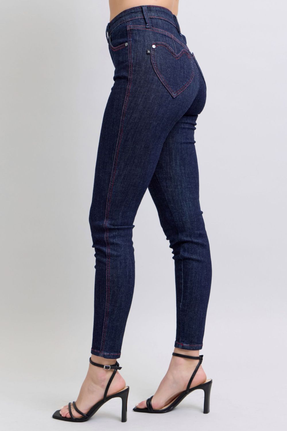 Judy Blue Full Size Heart Shaped Back Pockets Skinny Jeans Southern Soul Collectives