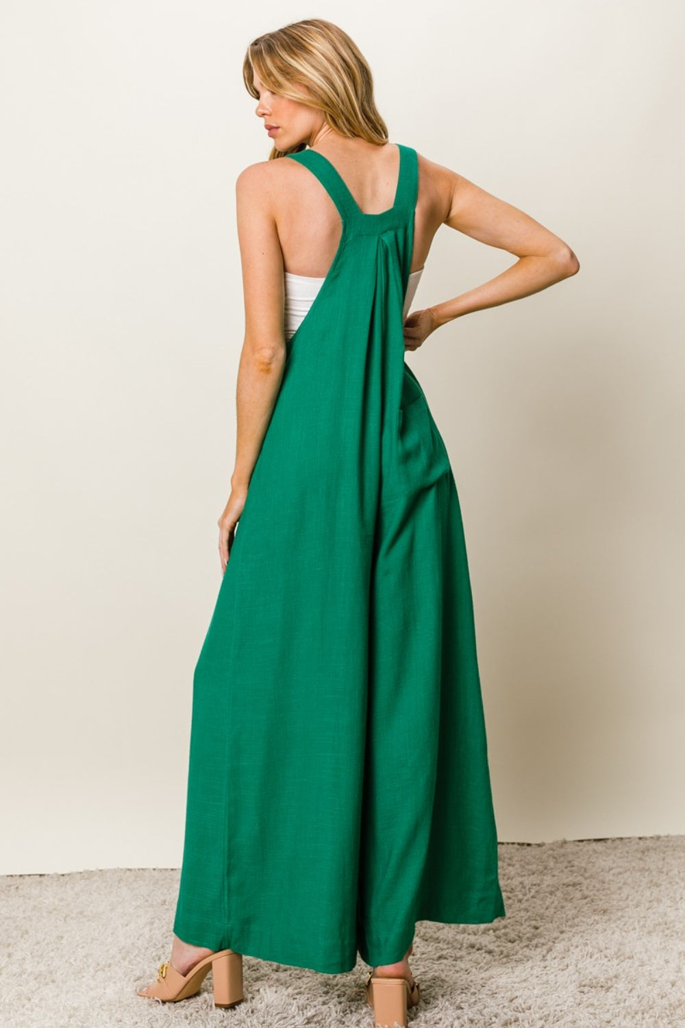 BiBi Texture Sleeveless Wide Leg Jumpsuit Southern Soul Collectives