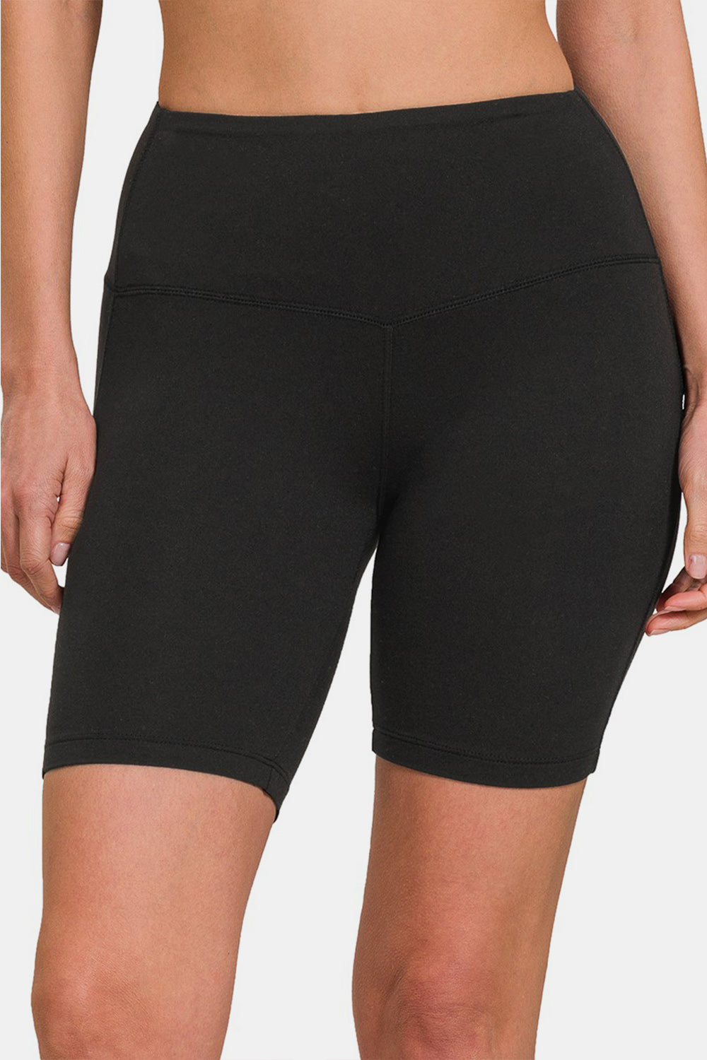 Zenana High Waist Active Shorts in Black Southern Soul Collectives