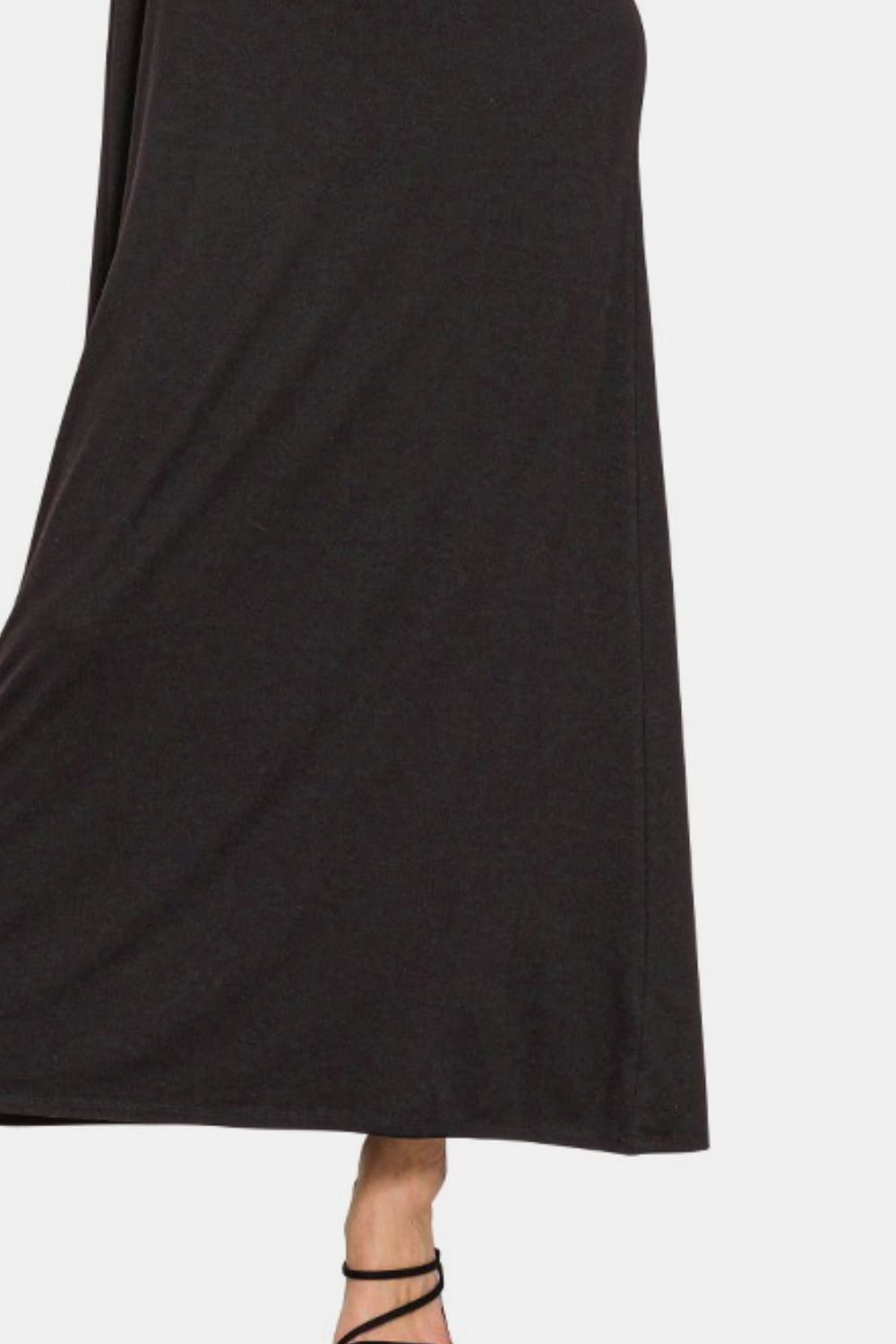 Zenana Scoop Neck Wide Strap Tank Maxi Dress in Black Southern Soul Collectives