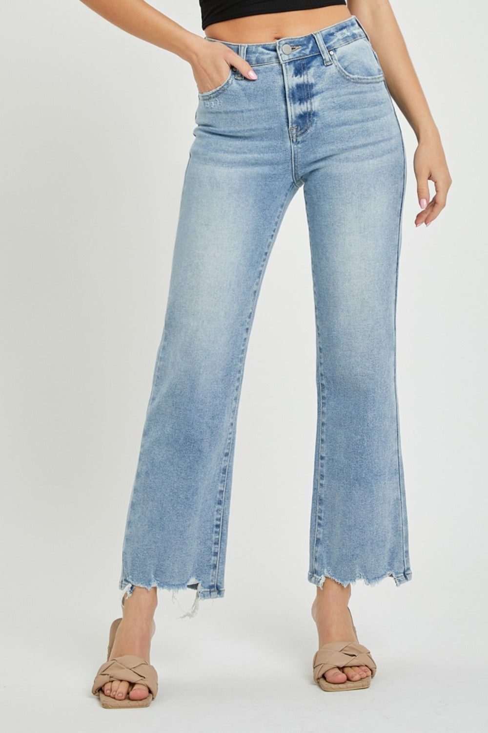 RISEN Full Size High Rise Straight Jeans Southern Soul Collectives