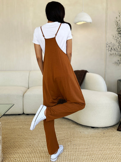 Double Take Full Size Sleeveless V-Neck Pocketed Jumpsuit Southern Soul Collectives