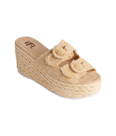 Eriwen Buckle Wedge in Cream Southern Soul Collectives