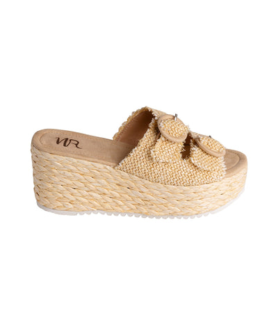 Eriwen Buckle Wedge in Cream Southern Soul Collectives