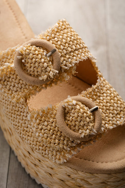 Eriwen Buckle Wedge in Cream Southern Soul Collectives