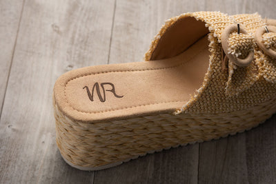 Eriwen Buckle Wedge in Cream Southern Soul Collectives