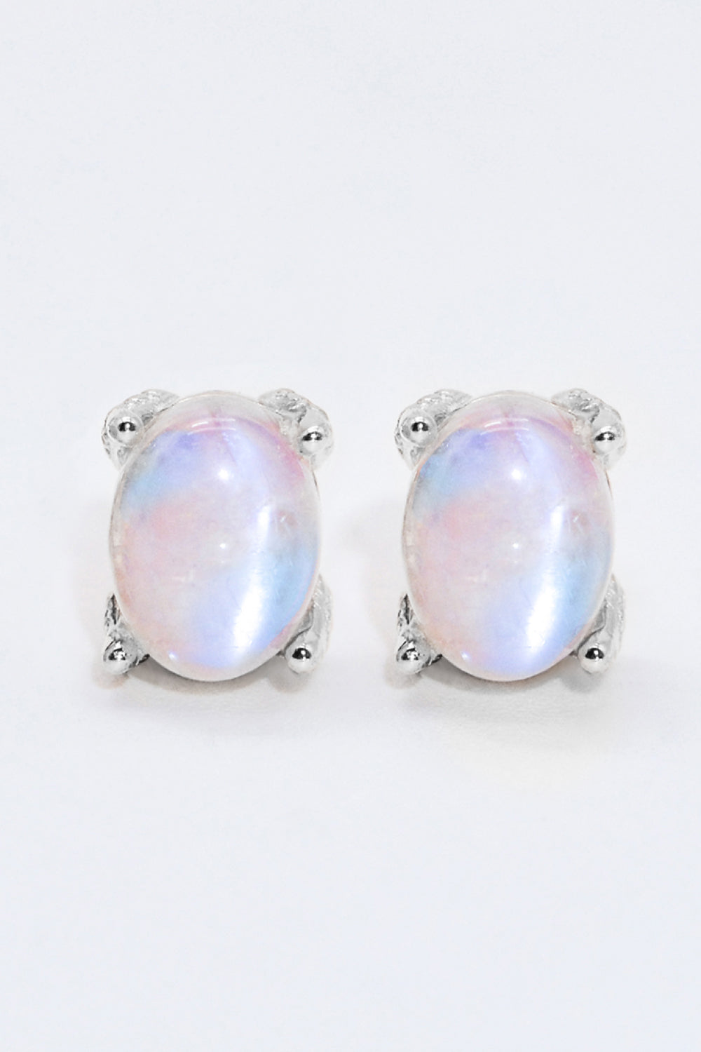 Natural Moonstone 4-Prong Stud Earrings Southern Soul Collectives