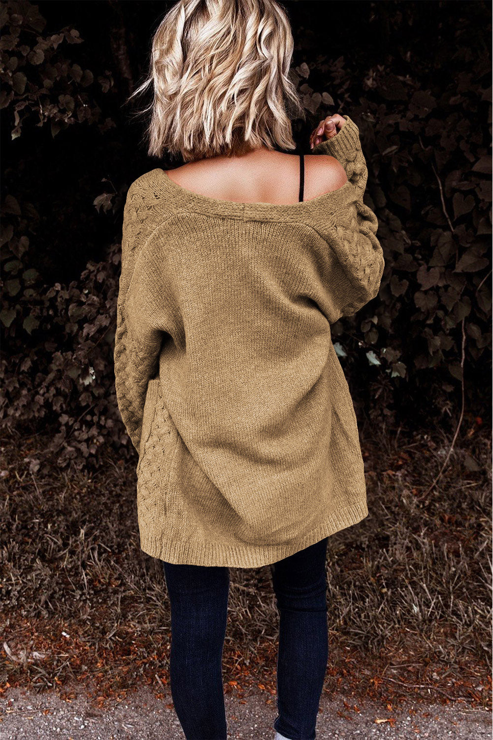 Open Front Dropped Shoulder Cardigan with Pockets Southern Soul Collectives