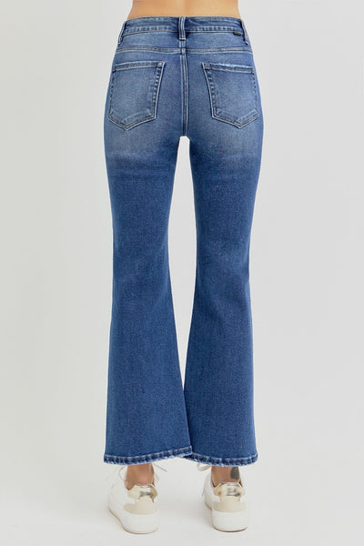 RISEN Distressed High Rise Crop Flare Jeans Southern Soul Collectives