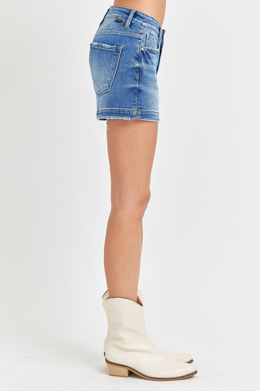 RISEN Low Rise Slit Denim Shorts Southern Soul Collectives