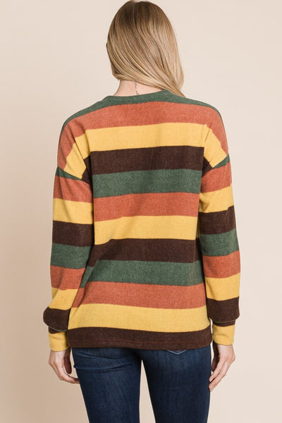 Multi-Color Striped Knit Top Southern Soul Collectives