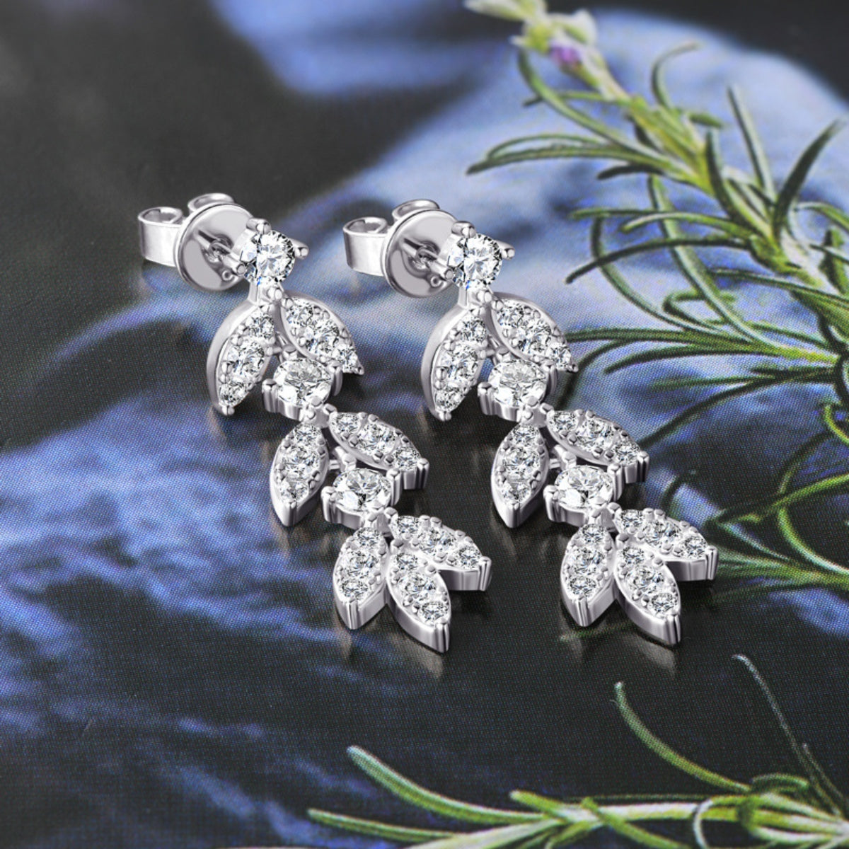 925 Sterling Silver Moissanite Leaf Earrings Southern Soul Collectives